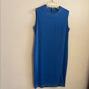 Elegant Blue Sleeveless Dress